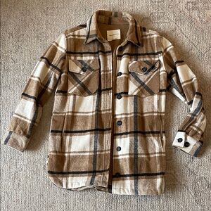 Thread & Supply Plaid Jacket in Brown and Cream